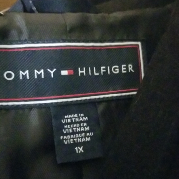Tommy Hilfiger Black  Coat Long Length Structured Collar - Picture 2 of 7